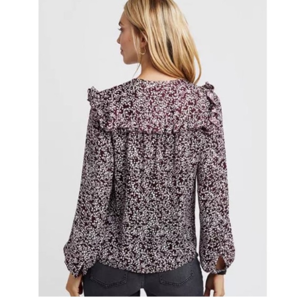 Rebecca Minkoff Selandra Floral Currant Button Blouse Large NWT - Picture 8 of 12